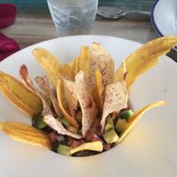 Black bean mash appetizer (normally vegetarian, made vegan upon request) at Bili  in Vieques