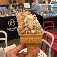 rice milk with caramel and olive oil flavors  at Premarché Gelateria in Kyoto