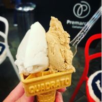Kinako and Brown Sugar with Thai Coconut at Premarché Gelateria in Kyoto