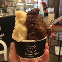 Chocolate and white miso at Premarché Gelateria in Kyoto