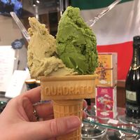 Matche ume and pistachio at Premarché Gelateria in Kyoto