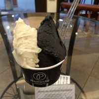 Miso and ninja gelato at Premarché Gelateria in Kyoto