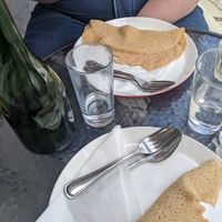 Injera bread served with the meal at Café Merkama in Ballarat