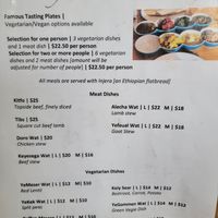 Menu at Café Merkama in Ballarat