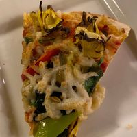 Slice of the Veggie Mediterranean made Vegan at Loggers Tap House in Roseburg