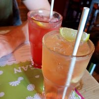 Watermelon iced tea and pink lemonade at Zapato Lounge in Northampton