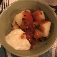 Vegan Patatas Bravas (comes with vg mayo) at Zapato Lounge in Northampton
