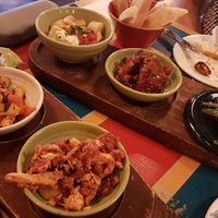 Tapas dishes (some contain meat in this image) at Zapato Lounge in Northampton