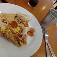 Portuguesa and calabresa (trust me, it look better in person, my phone sucks and I'm not the best photographer haha) at Pop Vegan Food in Sao Paulo