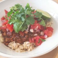 Vegan mexican bowl- really tasty, big portion, 18 e at Bowl in Mykonos