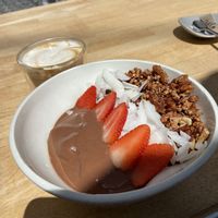 Chocolate smoothie bowl   at Bowl in Mykonos