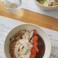 Vegan smoothie bowls at Bowl in Mykonos