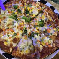Pizza vegetables at Dow Vegan Restaurant in Koh Phi Phi