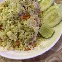 Green curry fried rice  at Dow Vegan Restaurant in Koh Phi Phi