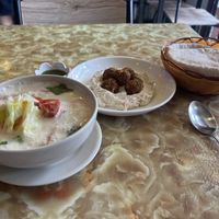 Tom kha and falafel plate (not so good)  at Dow Vegan Restaurant in Koh Phi Phi