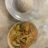 Masamam curry with fake chicken  at Dow Vegan Restaurant in Koh Phi Phi