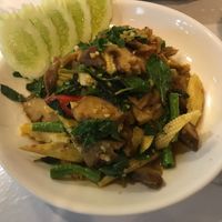 this was a delicious mock meat with veggie plate at Dow Vegan Restaurant in Koh Phi Phi