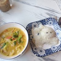 Curry and cute rice bunny  at Dow Vegan Restaurant in Koh Phi Phi