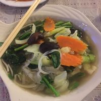 noodle and vegetable soup  at Dow Vegan Restaurant in Koh Phi Phi