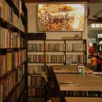 Dow offers a great book collection to browse through. It's a nice and chilled place to hang out, run by a lovely family. at Dow Vegan Restaurant in Koh Phi Phi