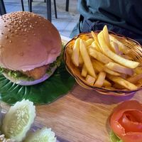 Tofu burger   at Dow Vegan Restaurant in Koh Phi Phi