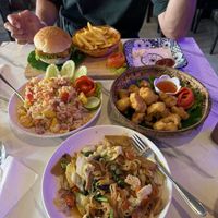 4 menu items = sooo much food  at Dow Vegan Restaurant in Koh Phi Phi