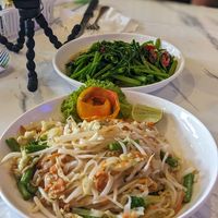 Pad Thai & Morning Glory at Dow Vegan Restaurant in Koh Phi Phi