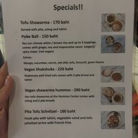Specials menu  at Dow Vegan Restaurant in Koh Phi Phi