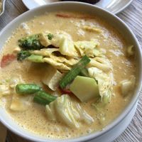 Red Thai curry with veggies and tofu  at Dow Vegan Restaurant in Koh Phi Phi