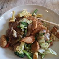 Pad see ew with "chicken". at Dow Vegan Restaurant in Koh Phi Phi