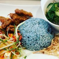 💙 Fragrant blue-pea rice  at Simple Food 煜星素 in Central Singapore