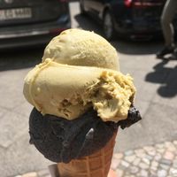Pistachio and black sesame   at Tribeca Ice Cream in Berlin