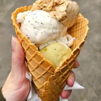 Hazelnut baobab, lemon poppyseed, pistachio lucuma at Tribeca Ice Cream in Berlin