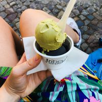 Black sesame and pistachio  at Tribeca Ice Cream in Berlin