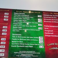 Vegan menu at Kabibi in Karlsruhe