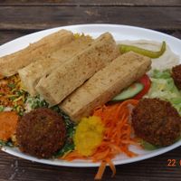 Tofu plate with rice (vegan) at Kabibi in Karlsruhe