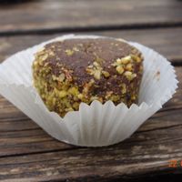 Energy ball with dates and pistachos (vegan) at Kabibi in Karlsruhe