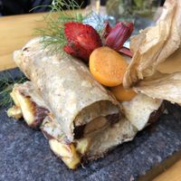 Chocolate crepes  at Chia Vegan Restaurant in Cusco