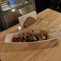 Mango ravioli dessert  at Chia Vegan Restaurant in Cusco