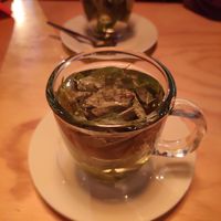 Coca tea at Chia Vegan Restaurant in Cusco