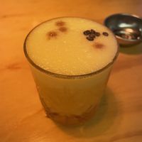 Pisco sour  at Chia Vegan Restaurant in Cusco