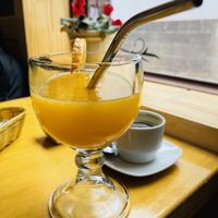 Orange juice   at Chia Vegan Restaurant in Cusco