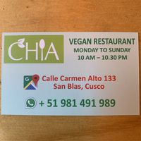 Middle of the block  at Chia Vegan Restaurant in Cusco