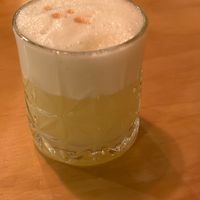 Vegan Pisco Sour (with pineapple) at Chia Vegan Restaurant in Cusco
