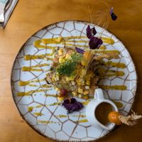 Chocolate crepes - tasty but not very sweet at Chia Vegan Restaurant in Cusco