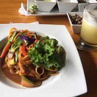 Fettuccine curry  at Chia Vegan Restaurant in Cusco