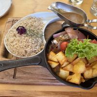 Lomo salteado   at Chia Vegan Restaurant in Cusco