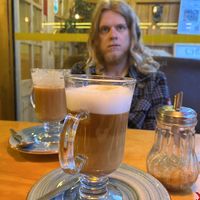 Almond milk cappuccino   at Chia Vegan Restaurant in Cusco