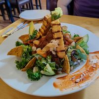 Nacho salad (amazing flavours) at Chia Vegan Restaurant in Cusco