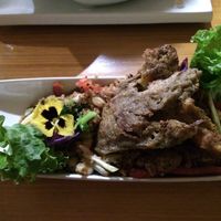 Quinoa chaufa with huge bits of seitan! at Chia Vegan Restaurant in Cusco